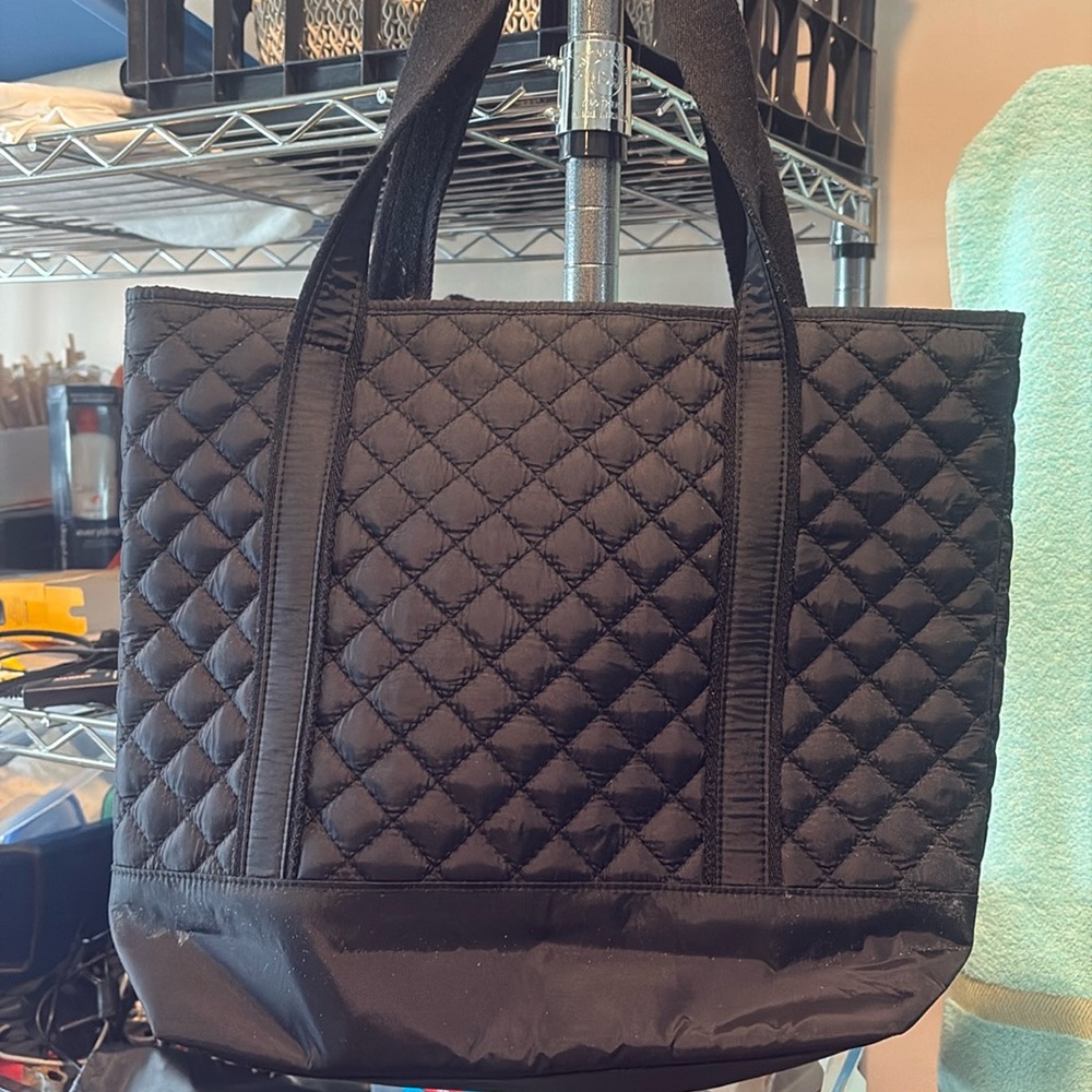 Black Quilted Lands End Tote